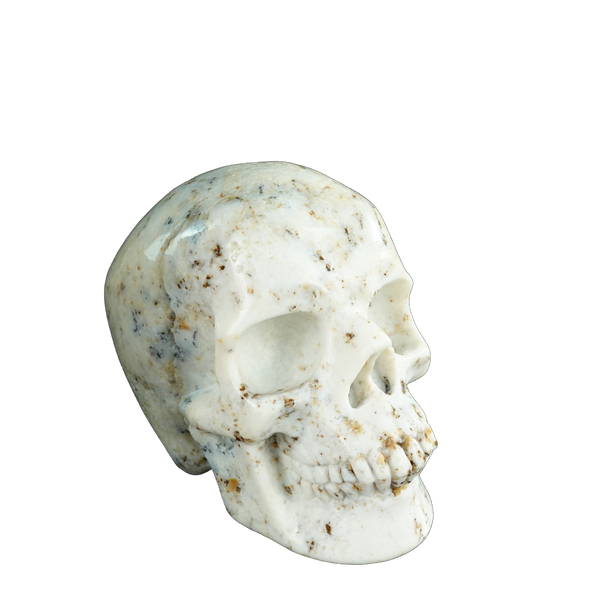 4.5" White Opal Crystal Skull Carving - Unique Piece #WO01 - alternate view