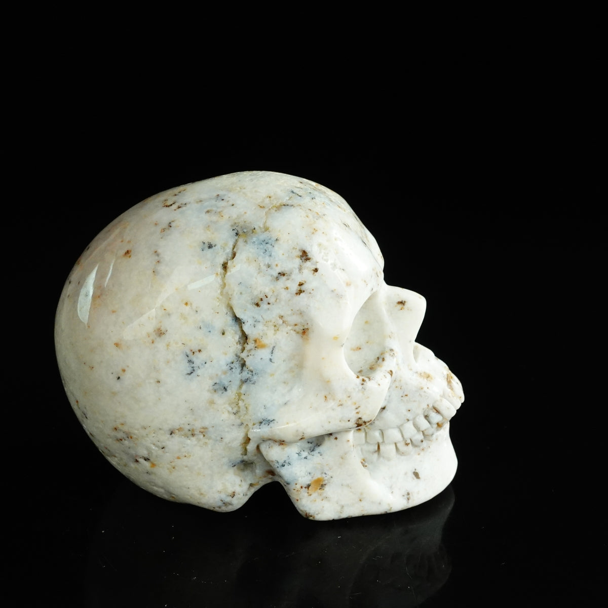 4.5" White Opal Crystal Skull Carving - Unique Piece #WO01