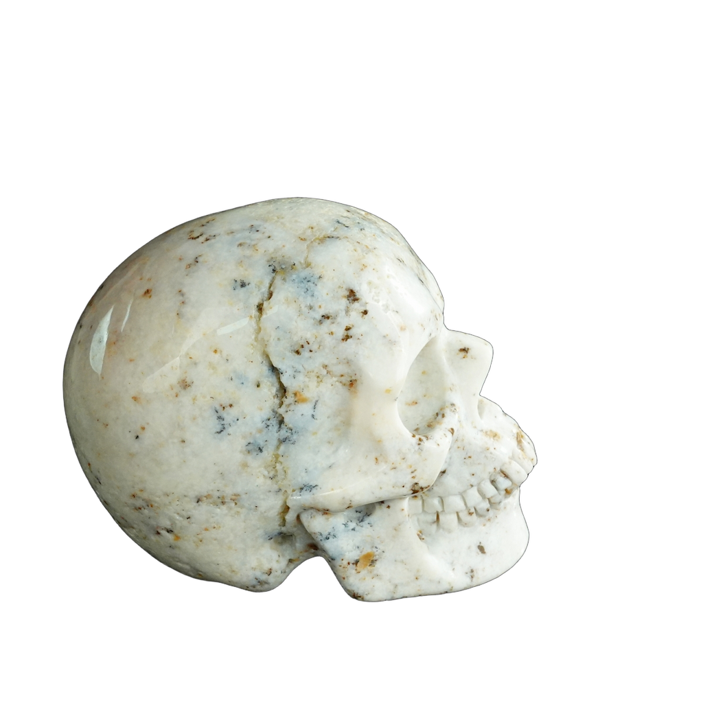 4.5" White Opal Crystal Skull Carving - Unique Piece #WO01