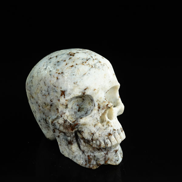 4.5" White Opal Crystal Skull Carving - Unique Piece #WO02 - alternate view