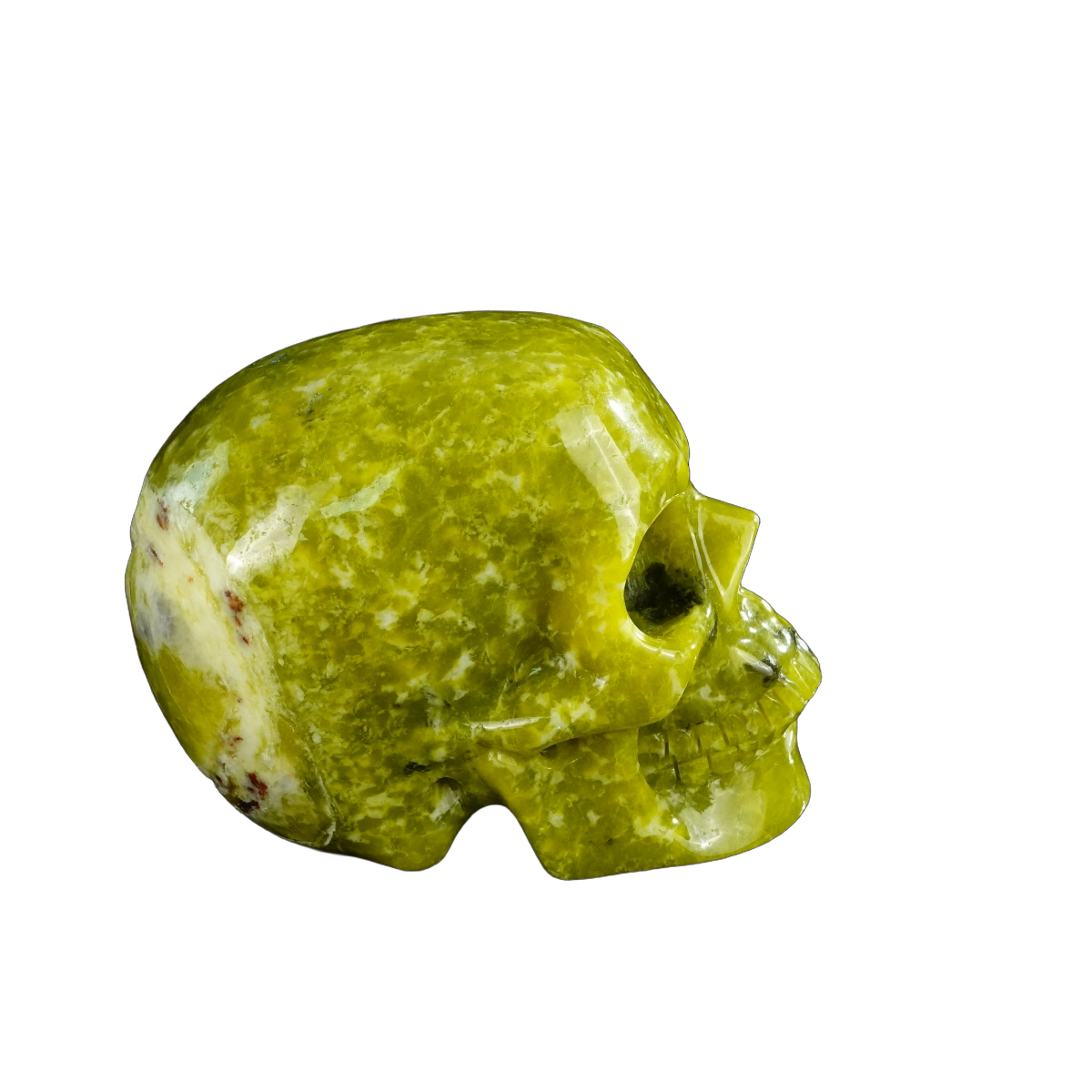 4.5" Serpentine Crystal Skull Carving - Unique Piece #XJ01