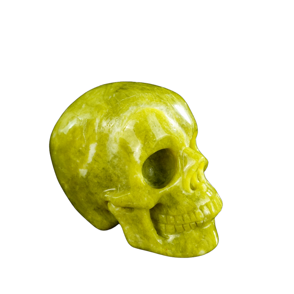 4.5" Serpentine Crystal Skull Carving - Unique Piece #XJ02