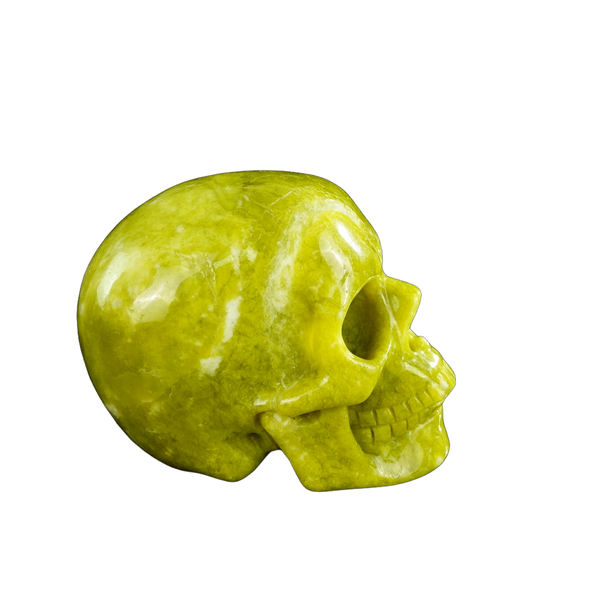 4.5" Serpentine Crystal Skull Carving - Unique Piece #XJ02