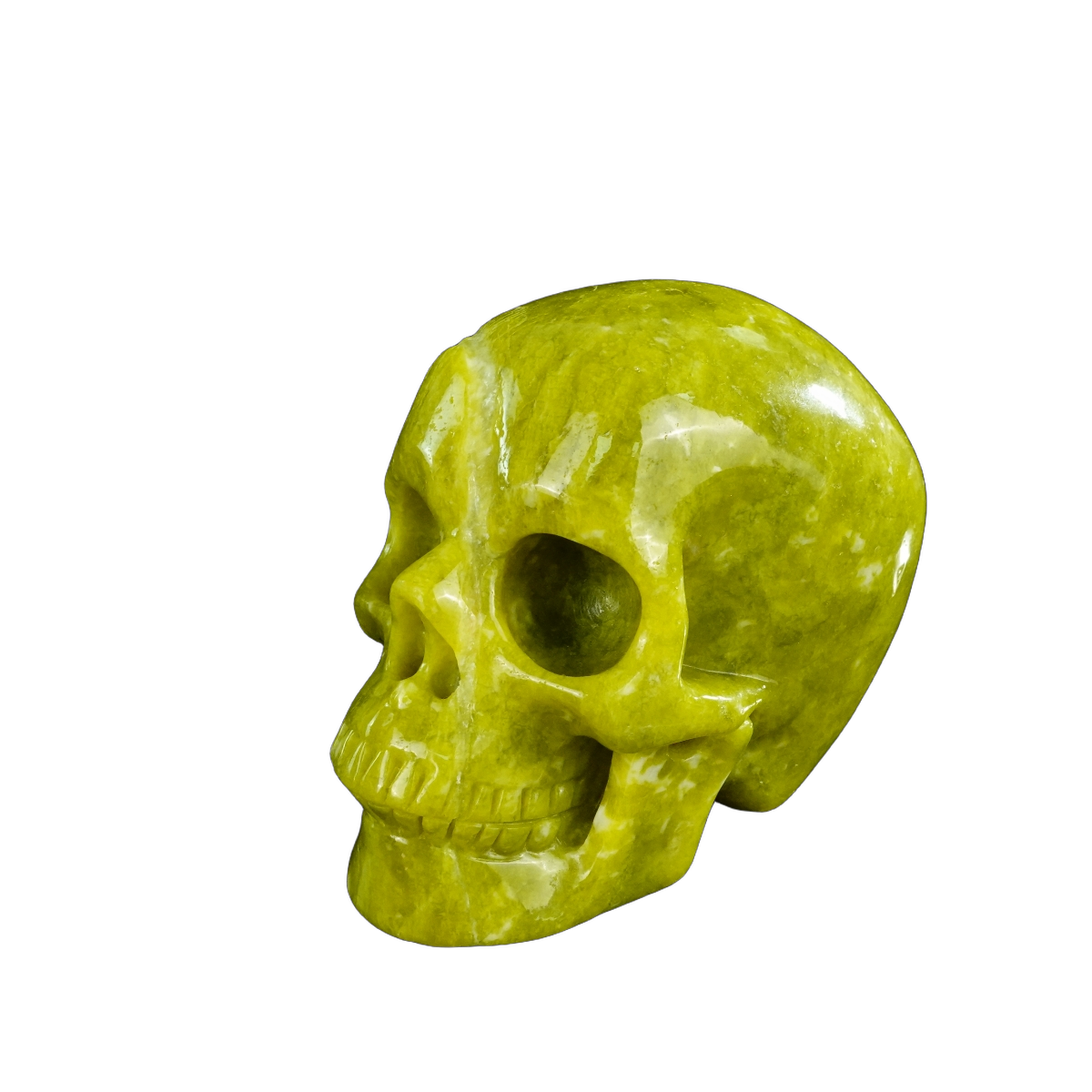 4.5" Serpentine Crystal Skull Carving - Unique Piece #XJ02