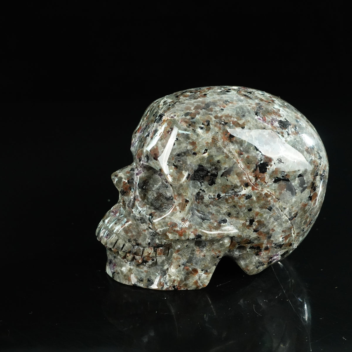 4.5" Yooperlite Crystal Skull Carving - Unique Piece #YP01