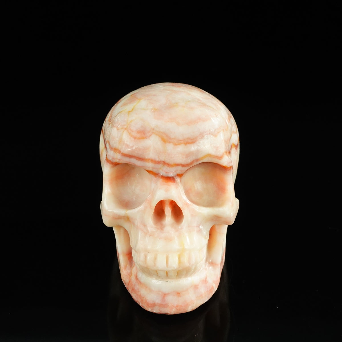 4.5" Zebra Jasper Crystal Skull Carving - Unique Piece #ZS01