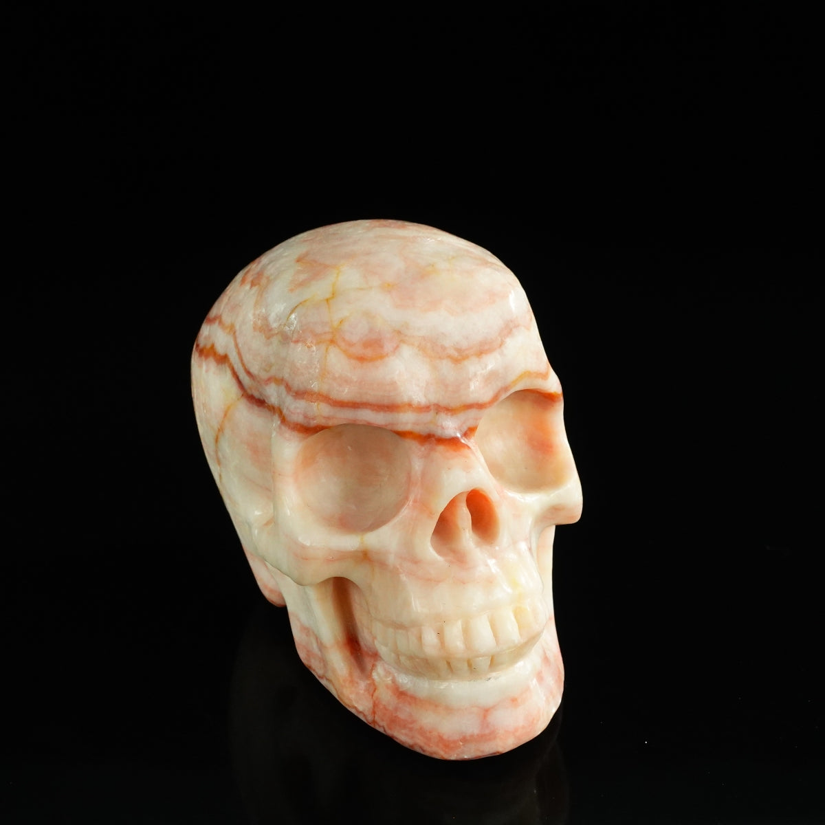 4.5" Zebra Jasper Crystal Skull Carving - Unique Piece #ZS01