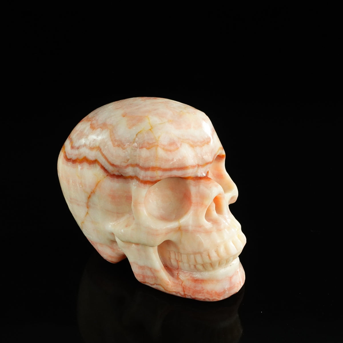 4.5" Zebra Jasper Crystal Skull Carving - Unique Piece #ZS01