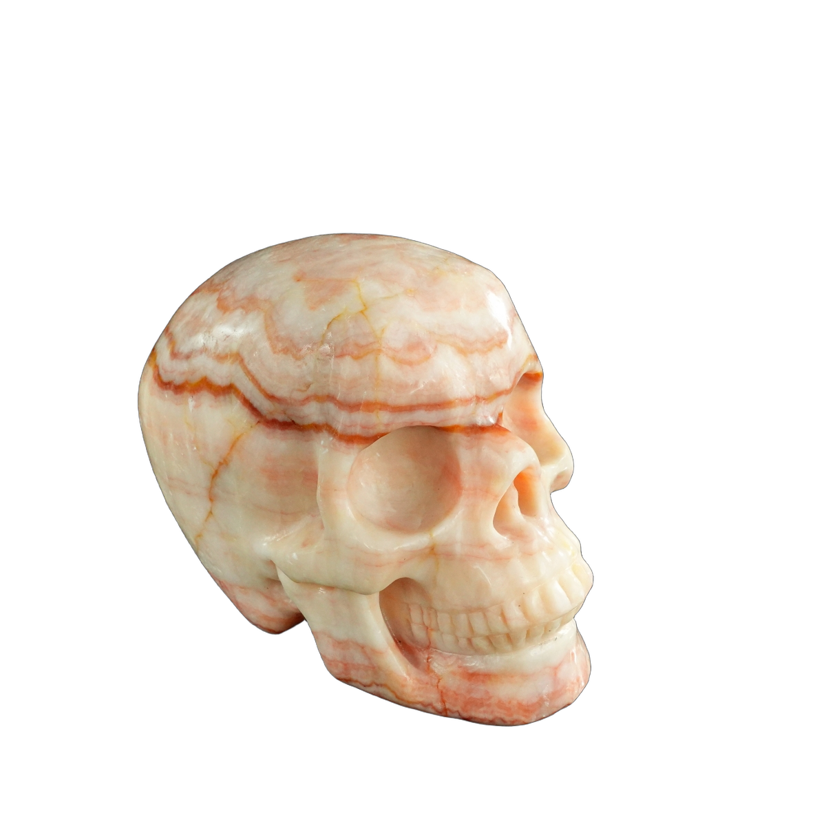 4.5" Zebra Jasper Crystal Skull Carving - Unique Piece #ZS01