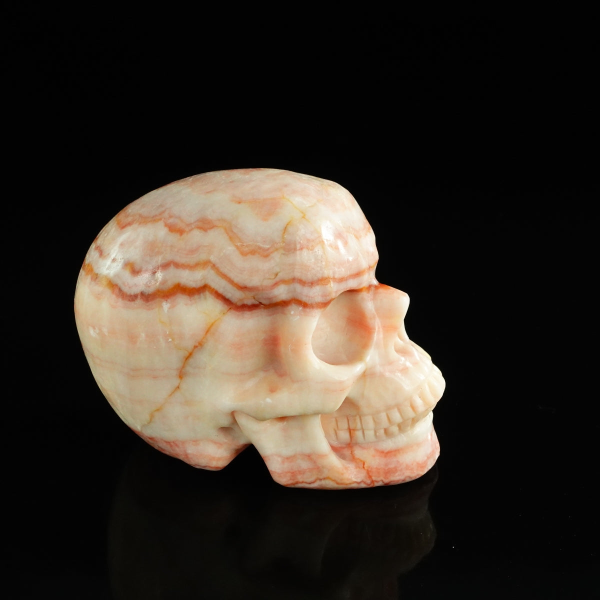 4.5" Zebra Jasper Crystal Skull Carving - Unique Piece #ZS01
