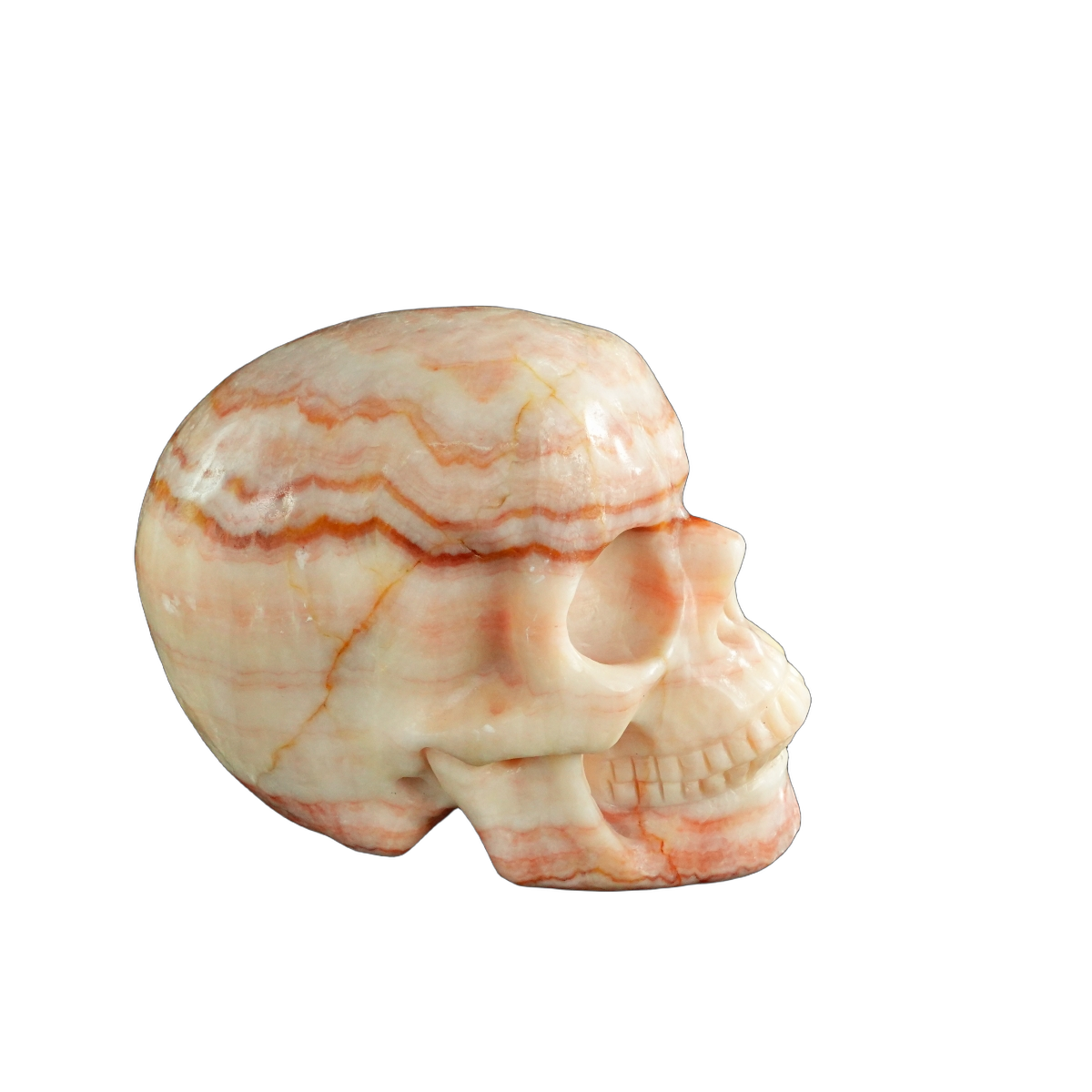 4.5" Zebra Jasper Crystal Skull Carving - Unique Piece #ZS01