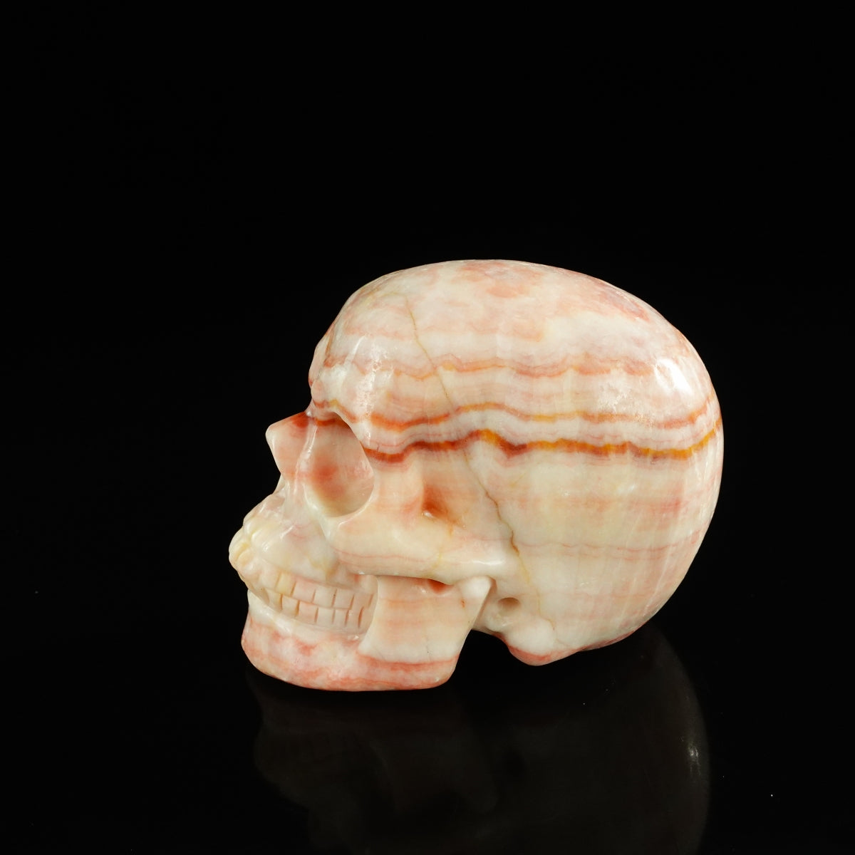 4.5" Zebra Jasper Crystal Skull Carving - Unique Piece #ZS01