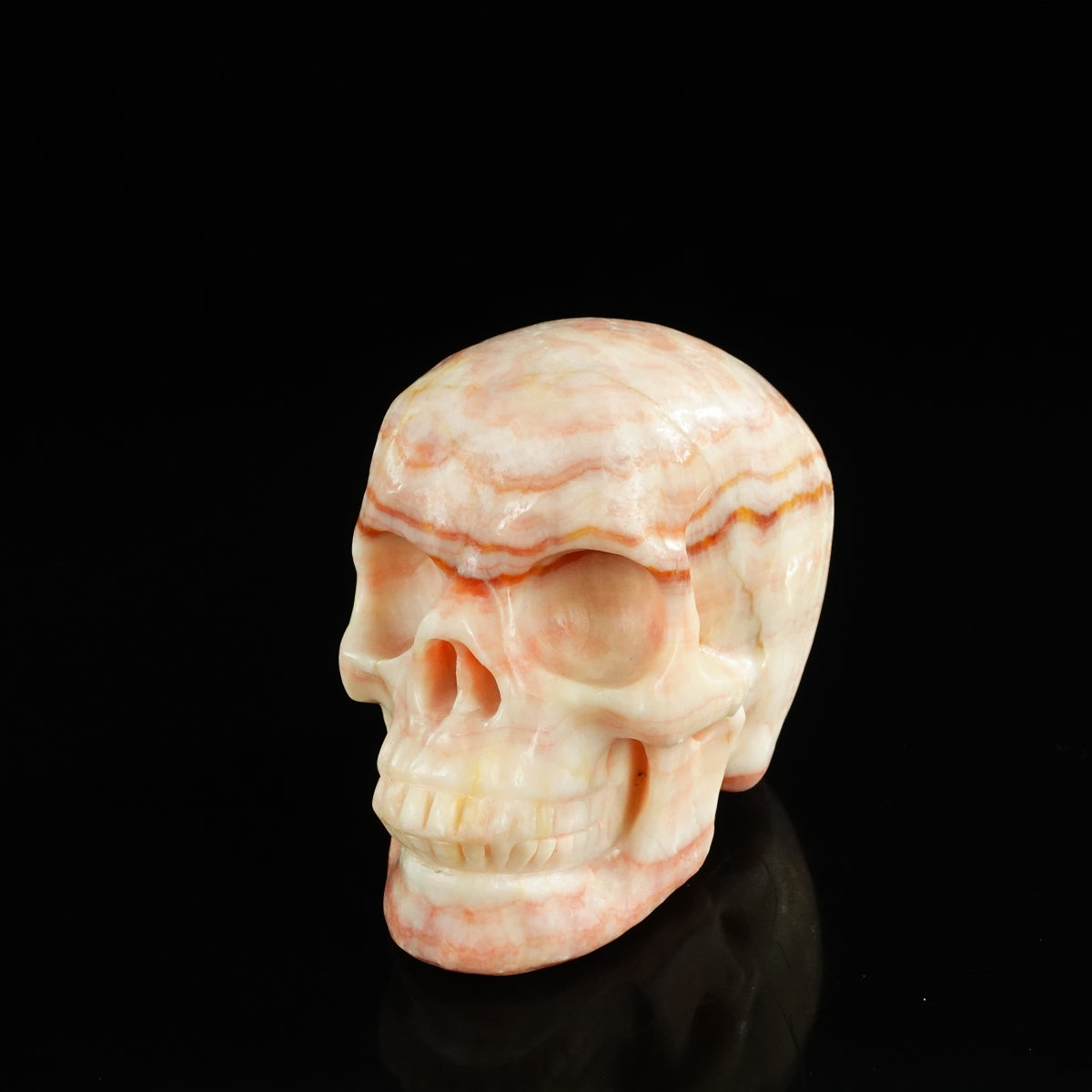 4.5" Zebra Jasper Crystal Skull Carving - Unique Piece #ZS01