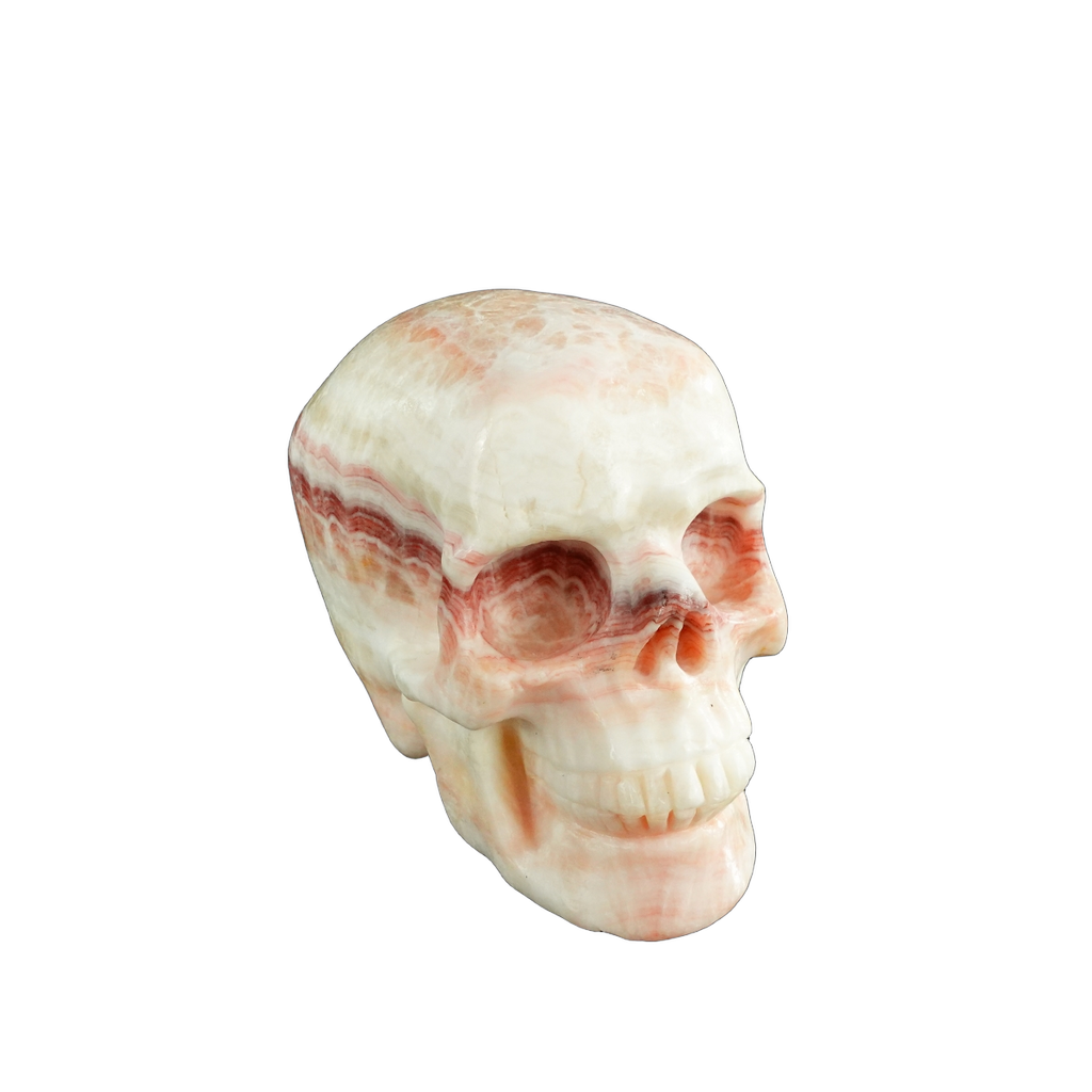4.5" Zebra Jasper Crystal Skull Carving - Unique Piece #ZS02