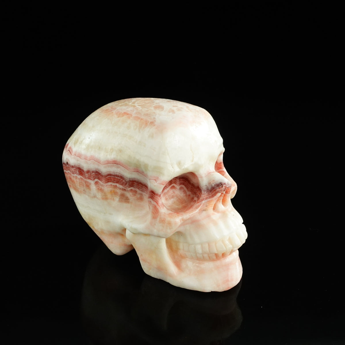 4.5" Zebra Jasper Crystal Skull Carving - Unique Piece #ZS02