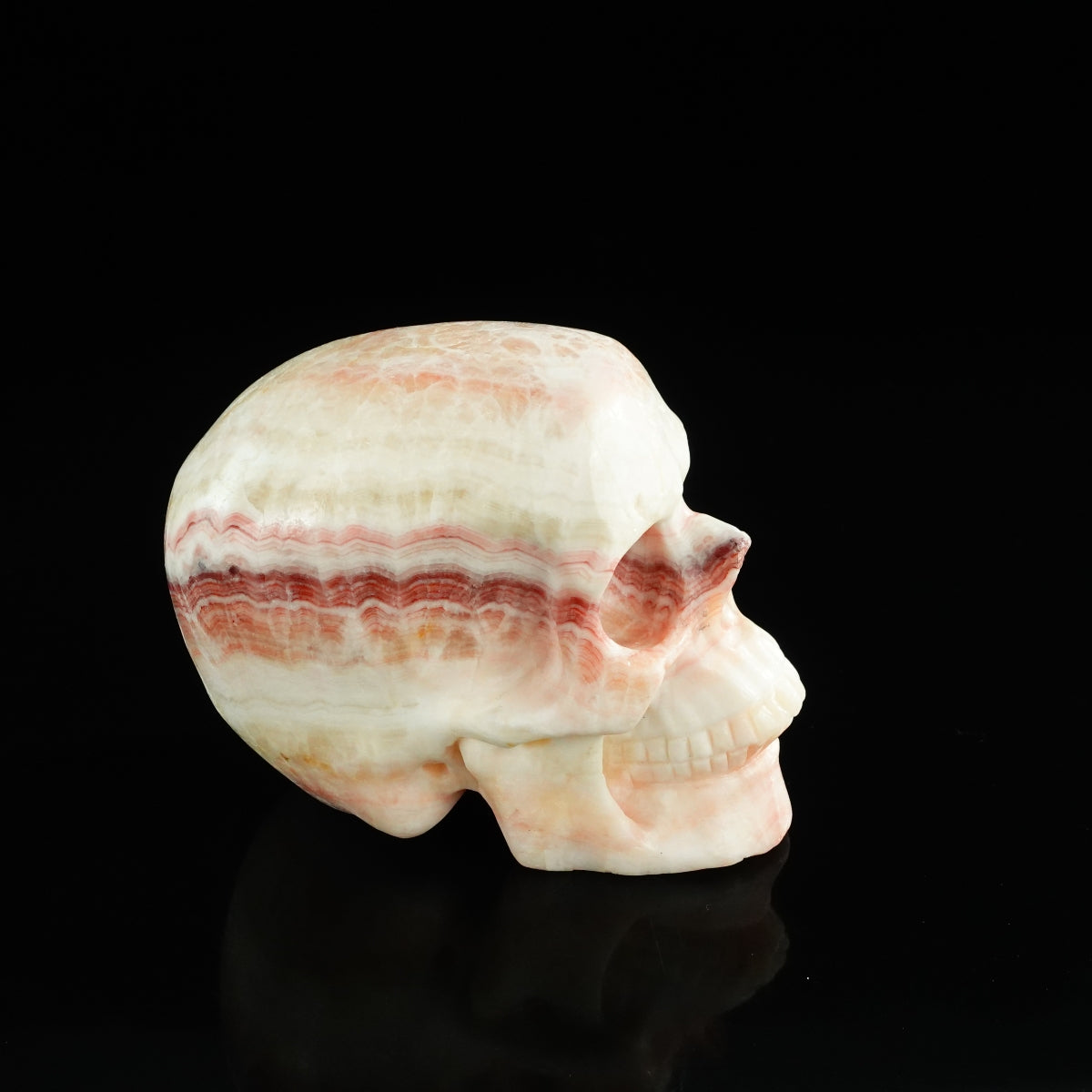 4.5" Zebra Jasper Crystal Skull Carving - Unique Piece #ZS02