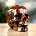 3.0" Tiger Iron Eye Agate Crystal Skull Carving  #SKH30087