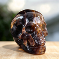 3.0" Coffee Stone Crystal Skull Carving  #SKH30085