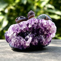 5.4" Amethyst Druse Agate Snake Carving  #GDC0014