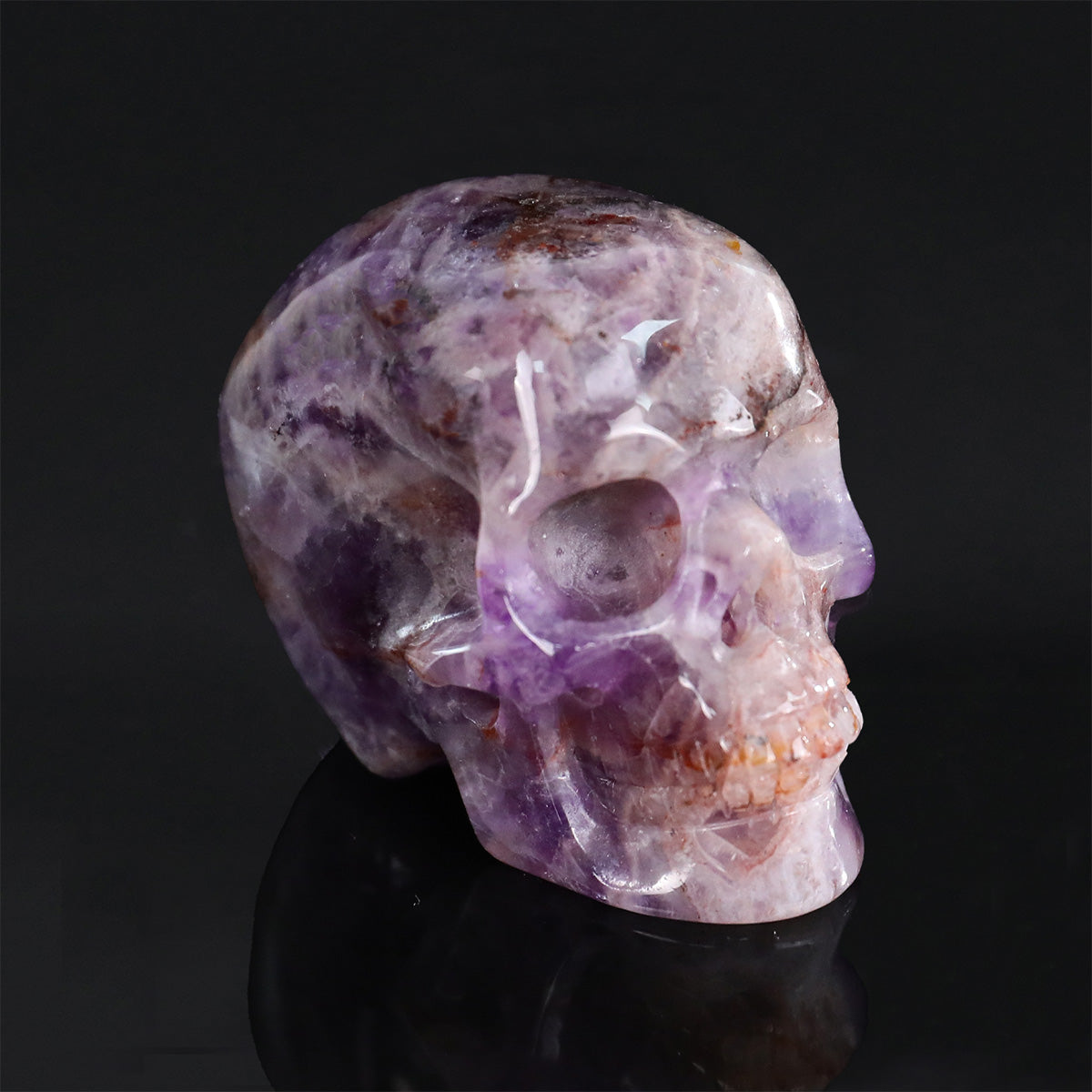 2.2" Amethyst Crystal Skull Carving  #SKH22070