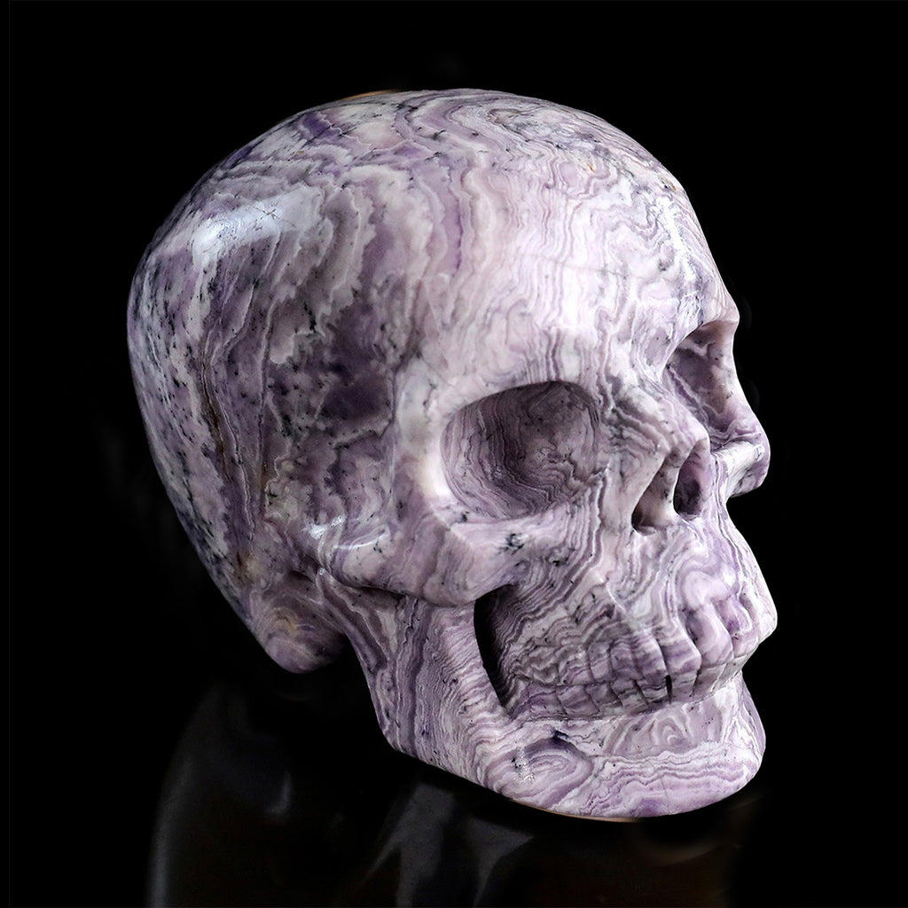 3.0" Purple Malachite Crystal Skull Carving  #SKH30114